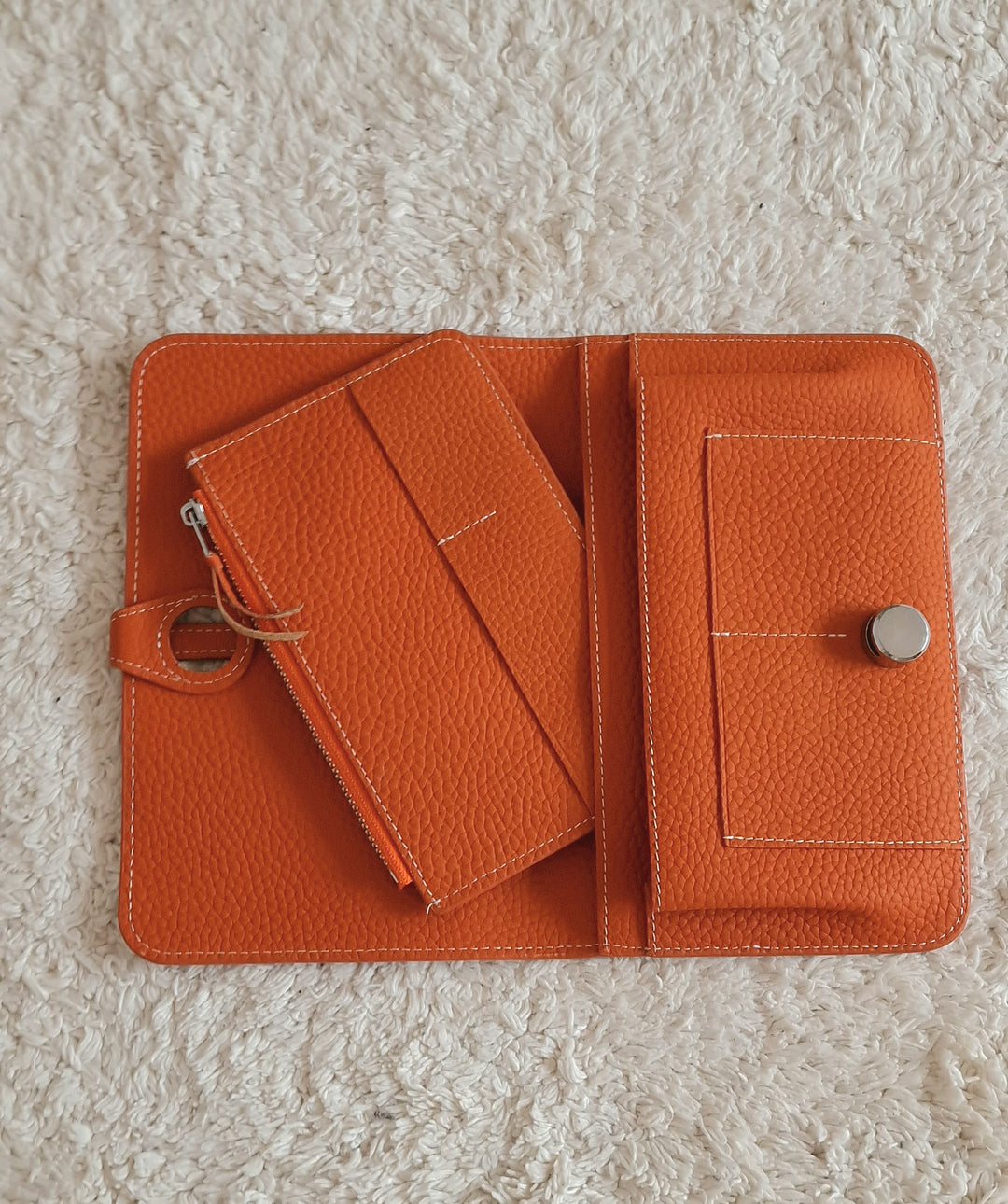 Portefeuille Orange en cuir