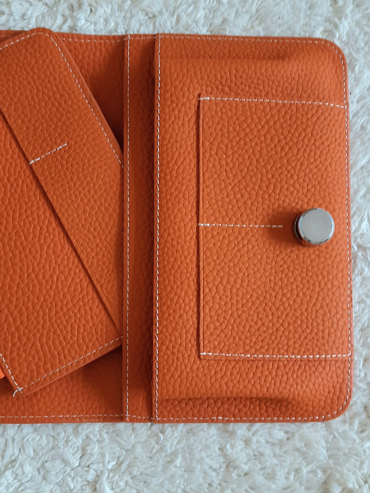 Portefeuille Orange en cuir