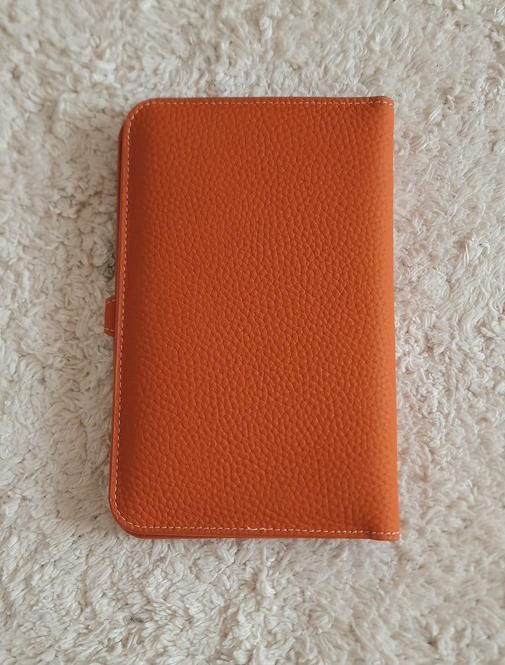 Portefeuille Orange en cuir